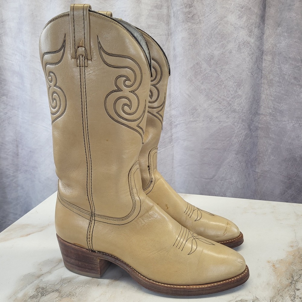 Rare Acme Dingo Western Cowboy Boots Banana Tan Men's 9.5 D
